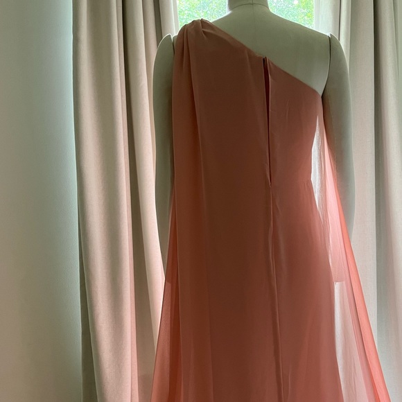 Azazie One Shoulder Dress in champagne rose - Picture 8 of 10